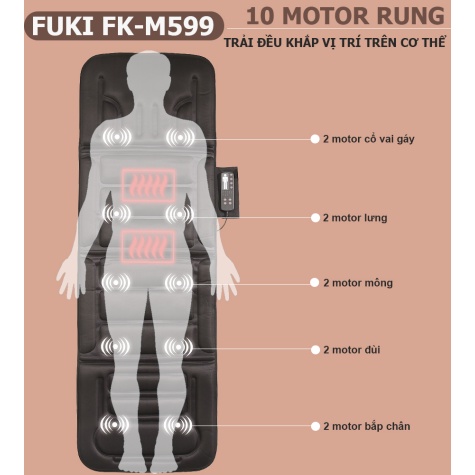 Nệm massage toàn thân Fuki Japan FK-M599 (thế hệ mới)5