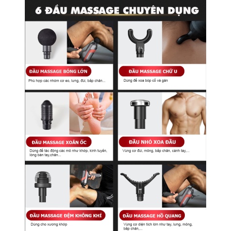 Súng massage toàn thân OKACHI LUXURY JP-i5 Pro (Viền đỏ)3