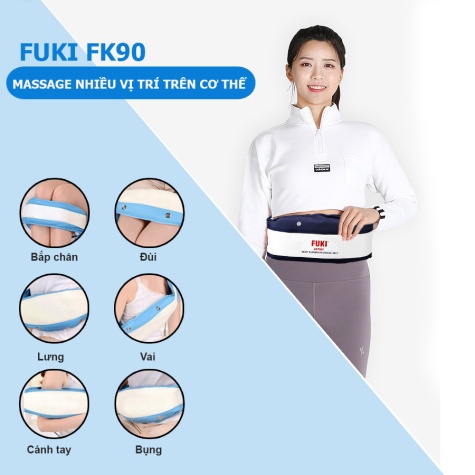 Máy massage bụng FUKI Nhật Bản FK90 Vải Dù dòng cao cấp (xanh đen)3