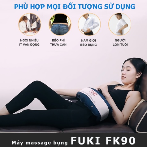 Máy massage bụng FUKI Nhật Bản FK90 Vải Dù dòng cao cấp (xanh đen)6