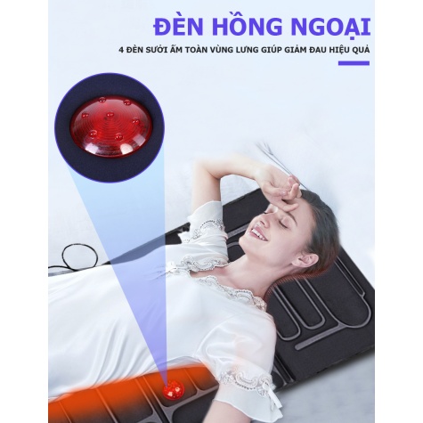 Nệm massage toàn thân nhiệt và đèn hồng ngoại Fuki Japan FK-M799 - màu đen4