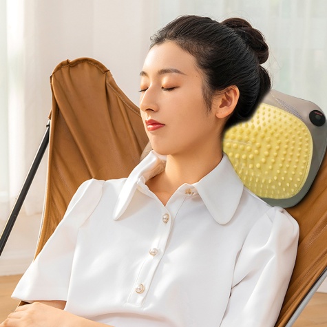 Gối massage hồng ngoại đau vai cổ lưng Shiatsu Fuki FK-568E (Pin sạc)2