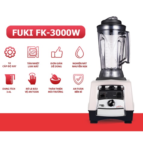 Máy xay sinh tố công nghiệp Fuki FK-3000W (màu trắng)2