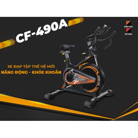 Xe đạp tập thể dục Califit Luxury CF-490A (Đen Cam)4