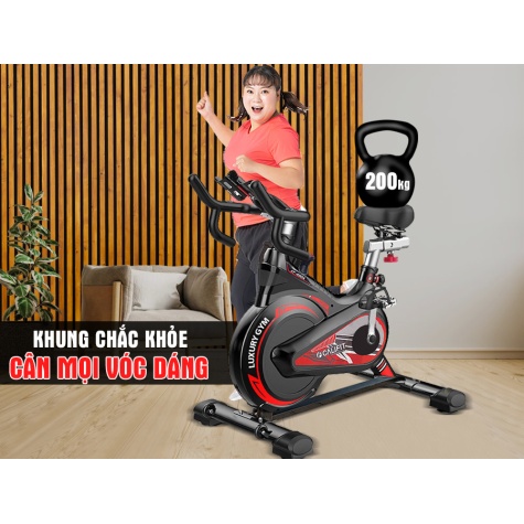 Xe đạp tập thể dục Califit Luxury CF-490A (Đen Đỏ)2