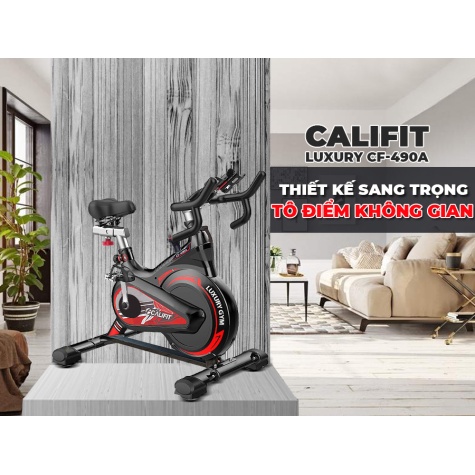Xe đạp tập thể dục Califit Luxury CF-490A (Đen Đỏ)3