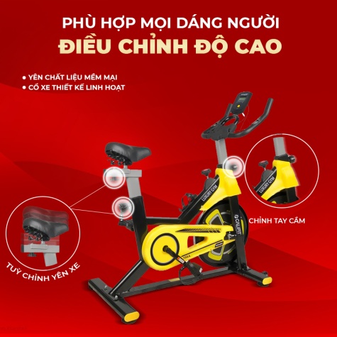 Xe đạp tập thể dục Califit Luxury CF-390A (màu Vàng)2